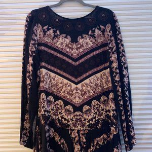 Free People Bohemian Purple and Black Dress, Size M